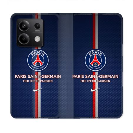 Housse Cuir Portefeuille Pour Xiaomi Redmi Note 13 5G Foot PSG Fier