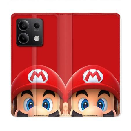 Housse Cuir Portefeuille Pour Xiaomi Redmi Note 13 5G Mario Rouge