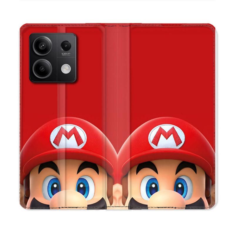 Housse Cuir Portefeuille Pour Xiaomi Redmi Note 13 5G Mario Rouge