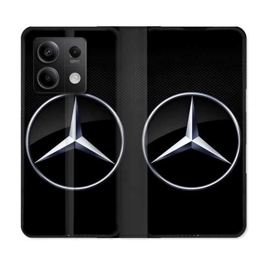 Housse Cuir Portefeuille Pour Xiaomi Redmi Note 13 5G Mercedes Carbone