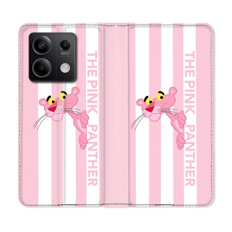 Housse Cuir Portefeuille Pour Xiaomi Redmi Note 13 5G Panthere Rose