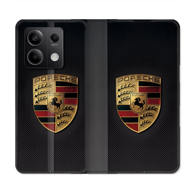 Housse Cuir Portefeuille Pour Xiaomi Redmi Note 13 5G Porsche Carbone