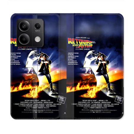 Housse Cuir Portefeuille Pour Xiaomi Redmi Note 13 5G Retour Vers Le Futur Affiche