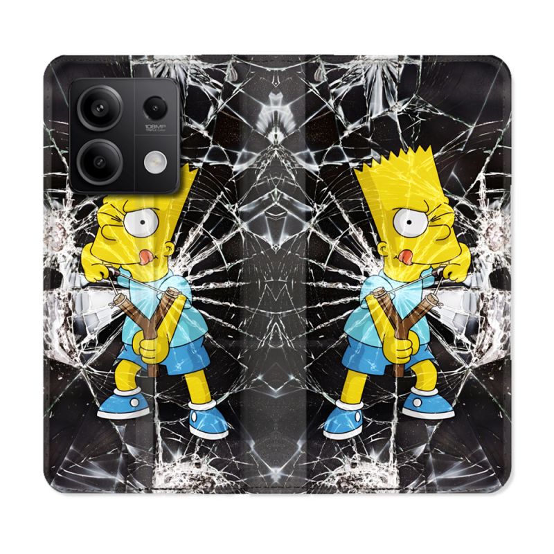 Housse Cuir Portefeuille Pour Xiaomi Redmi Note 13 5G Simpson Bart