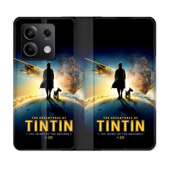 Housse Cuir Portefeuille Pour Xiaomi Redmi Note 13 5G Tintin Affiche