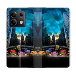 Housse Cuir Portefeuille Pour Xiaomi Redmi Note 13 5G Tortue Ninja Ville