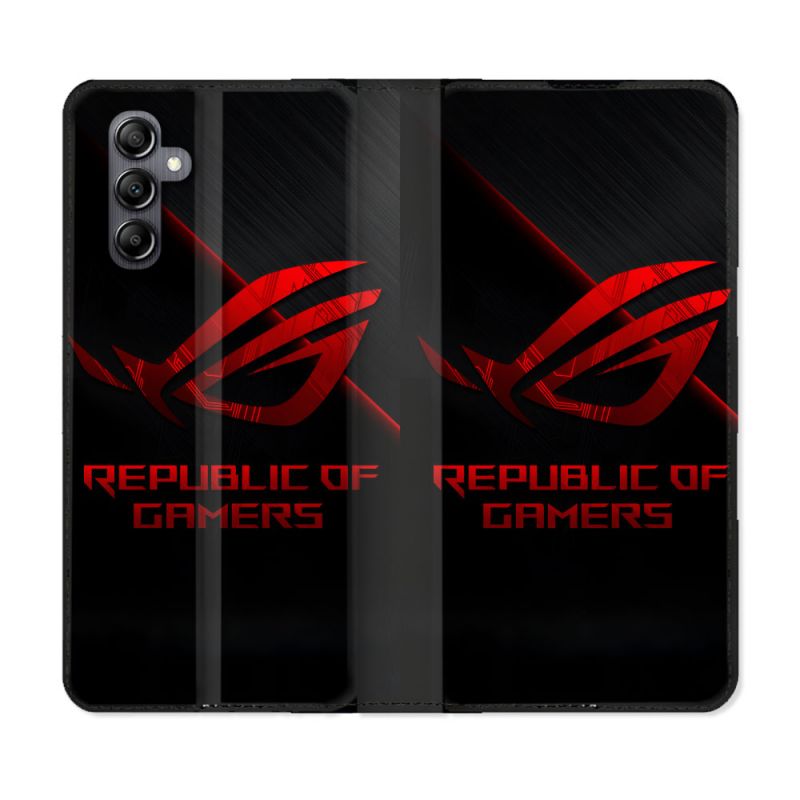 Housse Cuir Portefeuille Pour Samsung Galaxy A05S ROG Rouge