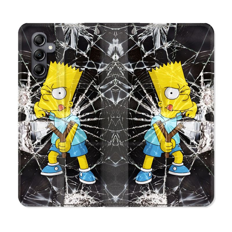 Housse Cuir Portefeuille Pour Samsung Galaxy A05S Simpson Bart