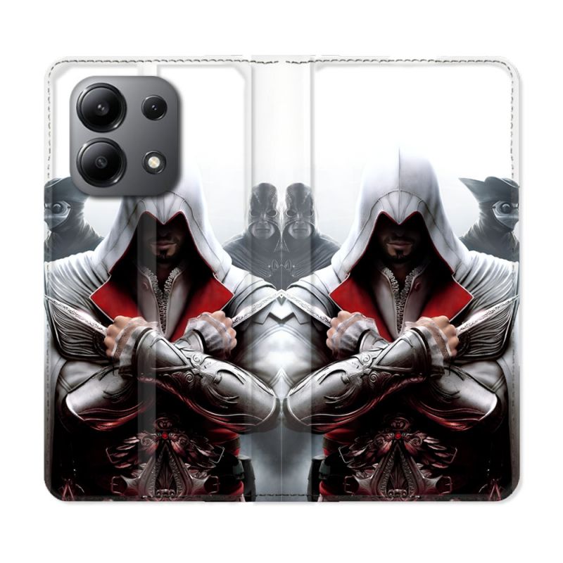 Housse Cuir Portefeuille Pour Xiaomi Redmi Note 13 4G Assassin Creed Mask