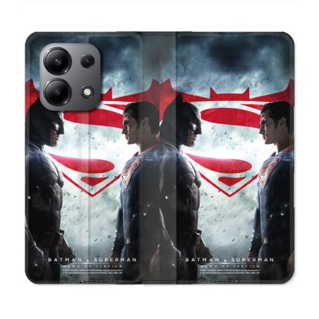 Housse Cuir Portefeuille Pour Xiaomi Redmi Note 13 4G Batman VS Superman