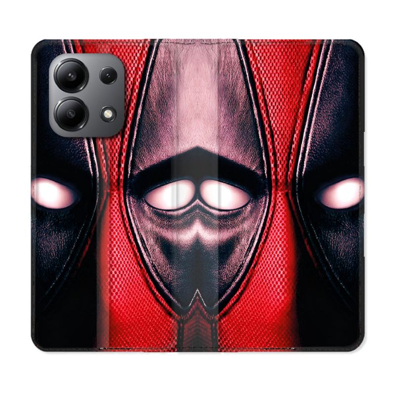 Housse Cuir Portefeuille Pour Xiaomi Redmi Note 13 4G Deadpool Yeux