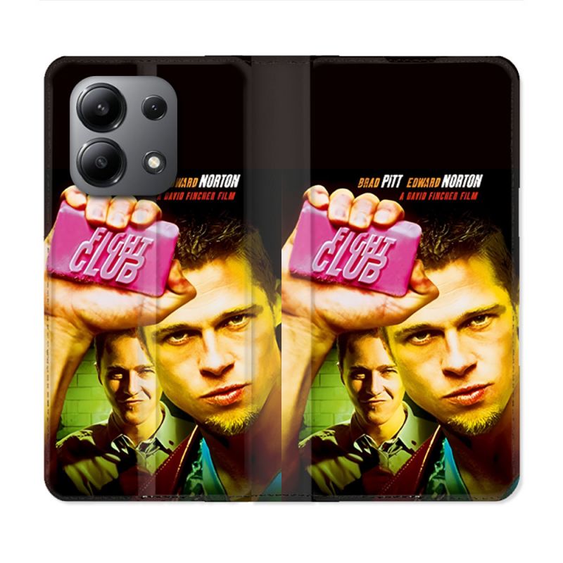 Housse Cuir Portefeuille Pour Xiaomi Redmi Note 13 4G Fight Club Affiche