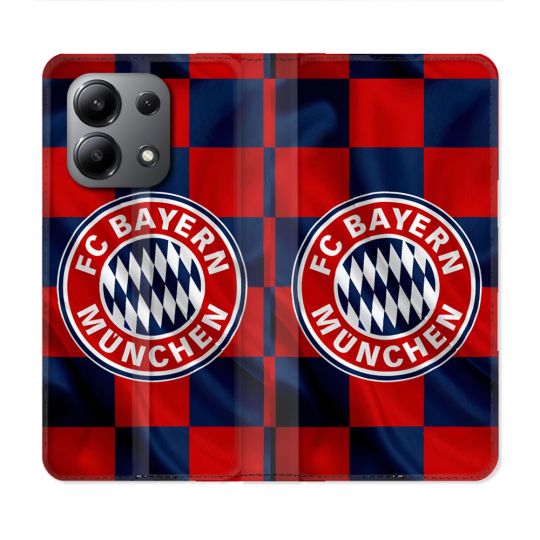 Housse Cuir Portefeuille Pour Xiaomi Redmi Note 13 4G Foot Bayern Munich Carreaux