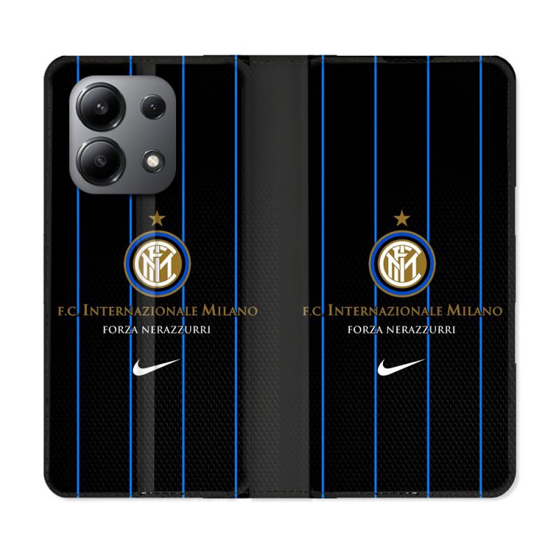 Housse Cuir Portefeuille Pour Xiaomi Redmi Note 13 4G Foot Inter Milan