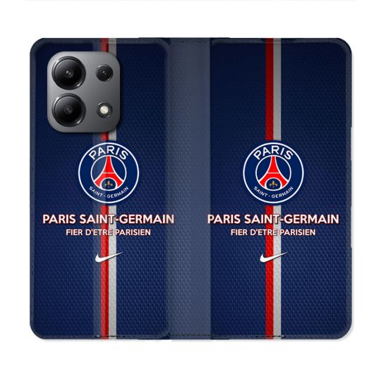 Housse Cuir Portefeuille Pour Xiaomi Redmi Note 13 4G Foot PSG Fier
