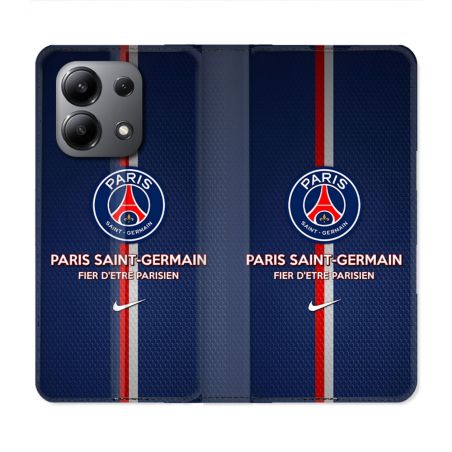 Housse Cuir Portefeuille Pour Xiaomi Redmi Note 13 4G Foot PSG Fier