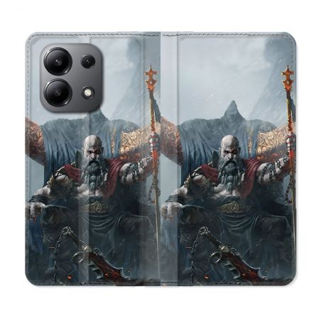Housse Cuir Portefeuille Pour Xiaomi Redmi Note 13 4G Gof Of War