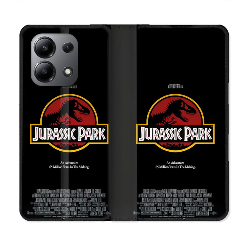 Housse Cuir Portefeuille Pour Xiaomi Redmi Note 13 4G Jurassik Park Affiche