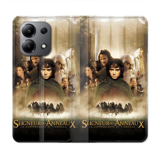 Housse Cuir Portefeuille Pour Xiaomi Redmi Note 13 4G Le seigneur Des Anneaux Affiche