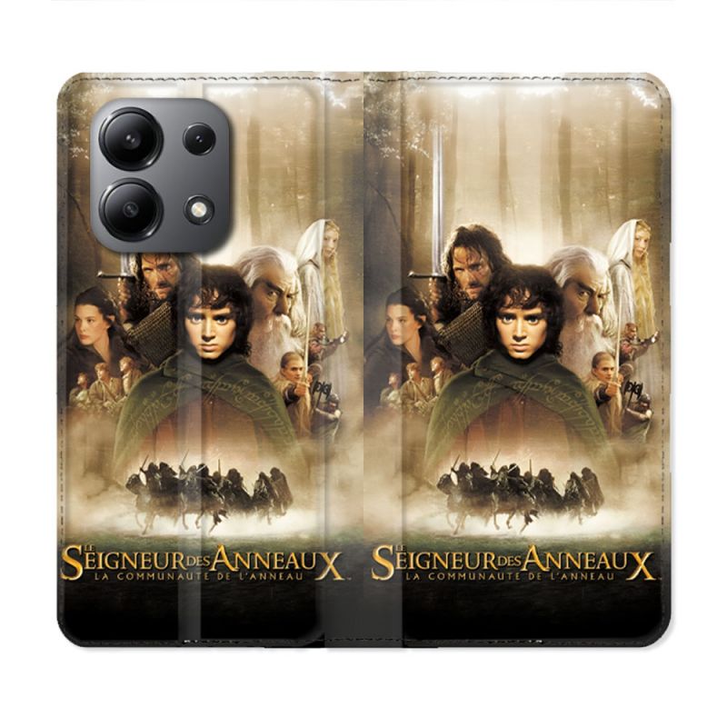 Housse Cuir Portefeuille Pour Xiaomi Redmi Note 13 4G Le seigneur Des Anneaux Affiche
