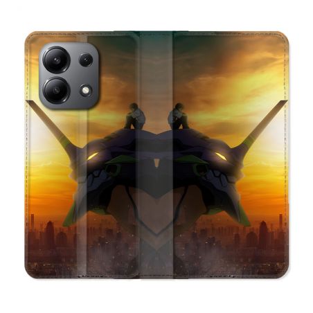 Housse Cuir Portefeuille Pour Xiaomi Redmi Note 13 4G Manga Evangelion