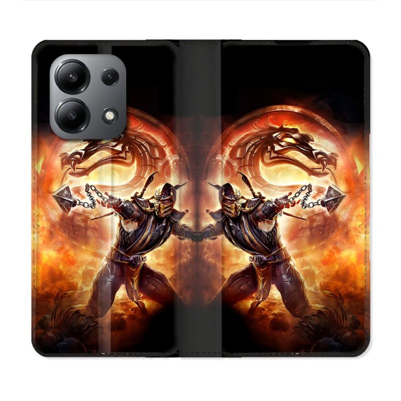 Housse Cuir Portefeuille Pour Xiaomi Redmi Note 13 4G Mortal Combat
