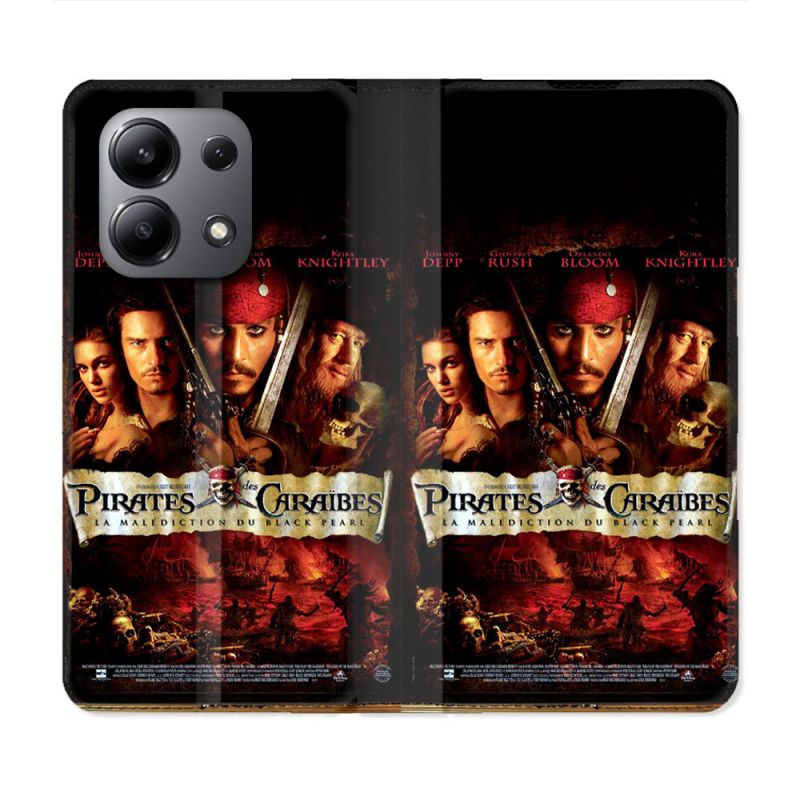 Housse Cuir Portefeuille Pour Xiaomi Redmi Note 13 4G Pirate Des Caraibes