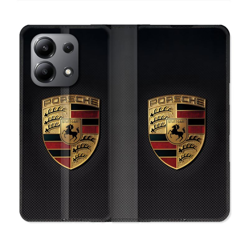 Housse Cuir Portefeuille Pour Xiaomi Redmi Note 13 4G Porsche Carbone