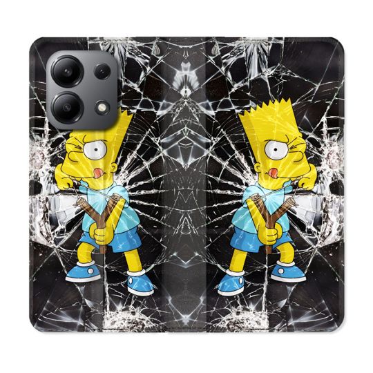 Housse Cuir Portefeuille Pour Xiaomi Redmi Note 13 4G Simpson Bart