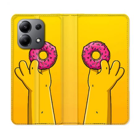 Housse Cuir Portefeuille Pour Xiaomi Redmi Note 13 4G Simpson Donuts