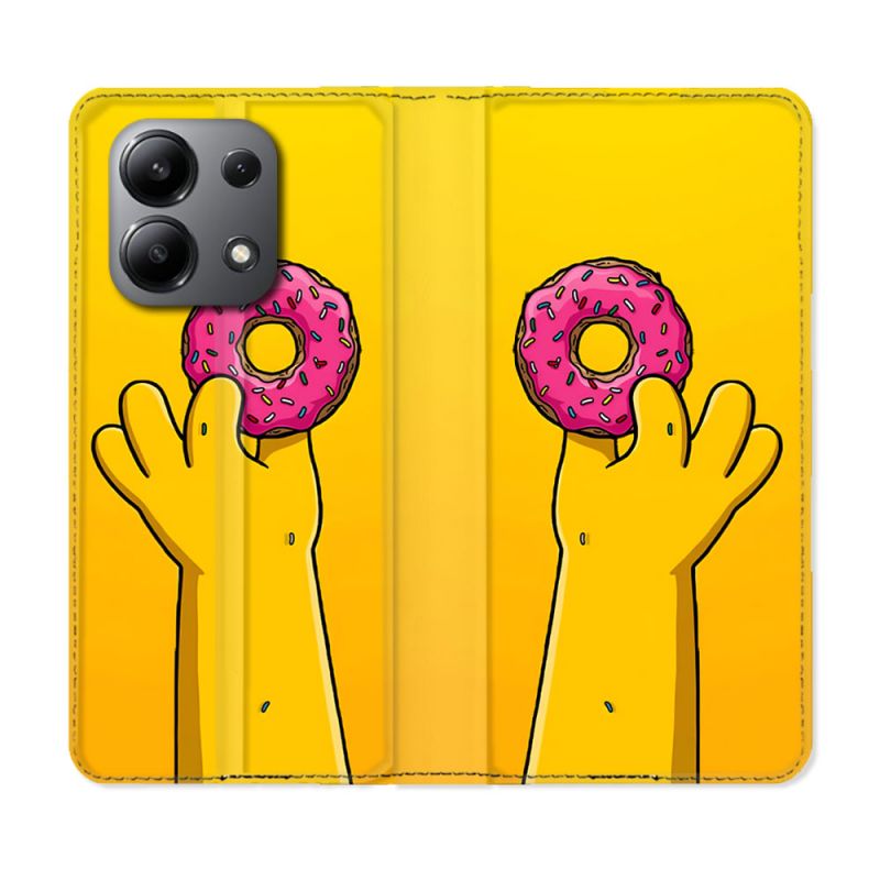 Housse Cuir Portefeuille Pour Xiaomi Redmi Note 13 4G Simpson Donuts