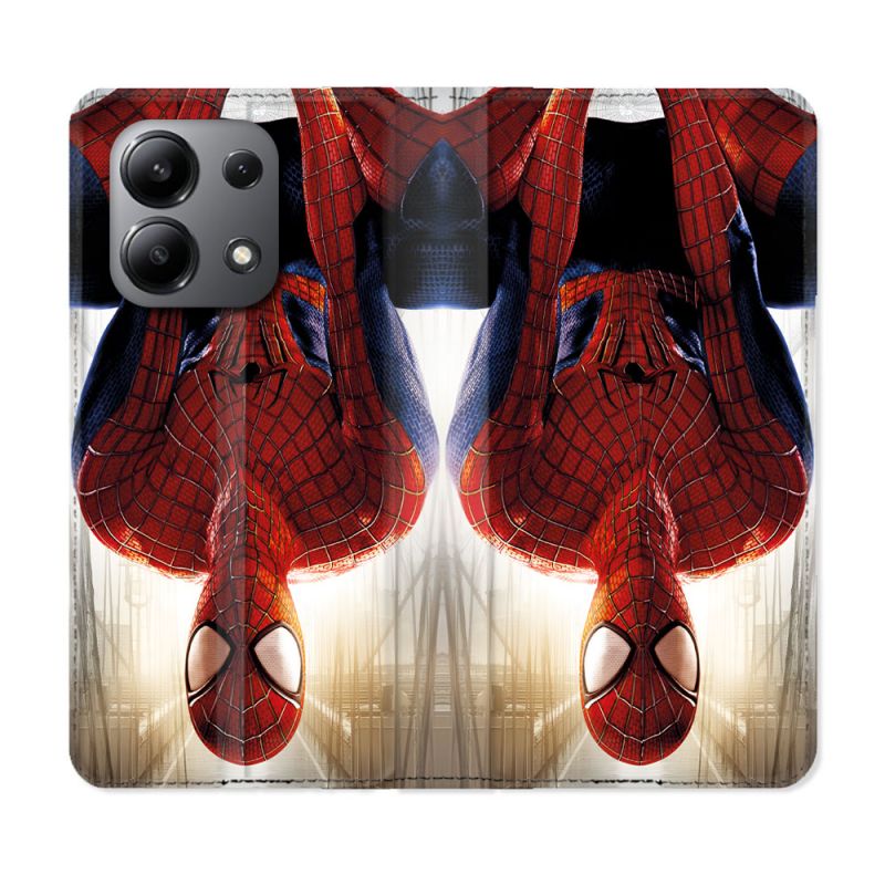 Housse Cuir Portefeuille Pour Xiaomi Redmi Note 13 4G Spiderman Invers