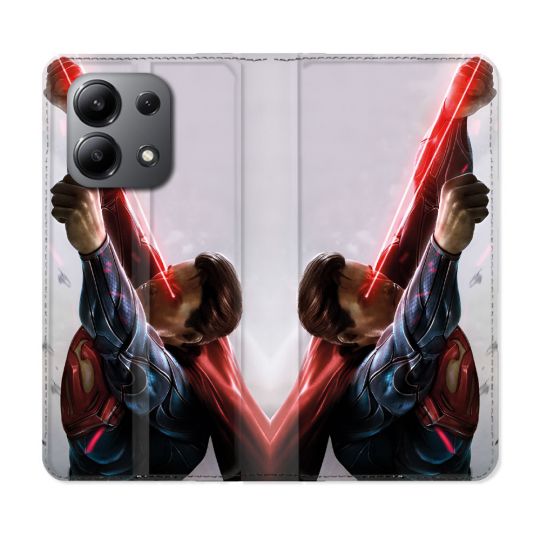 Housse Cuir Portefeuille Pour Xiaomi Redmi Note 13 4G Superman Laser