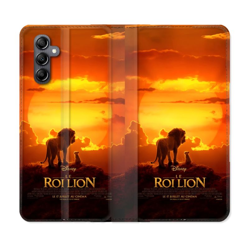 Housse Cuir Portefeuille Pour Samsung Galaxy A15 4G / 5G Le Roi Lion Affiche