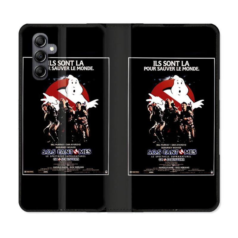 Housse Cuir Portefeuille Pour Samsung Galaxy A15 4G / 5G SOS Fantome Affiche