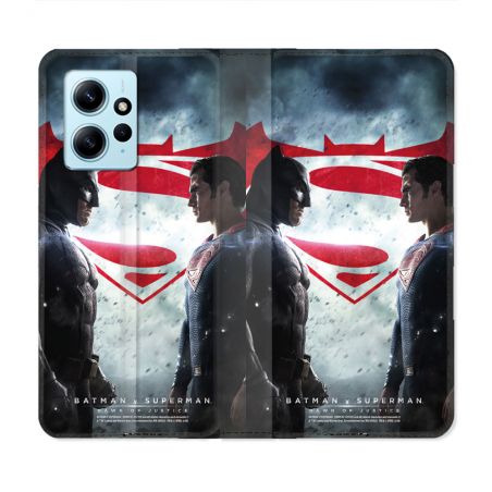 Housse Cuir Portefeuille Pour Xiaomi Redmi Note 12 4G Batman VS Superman