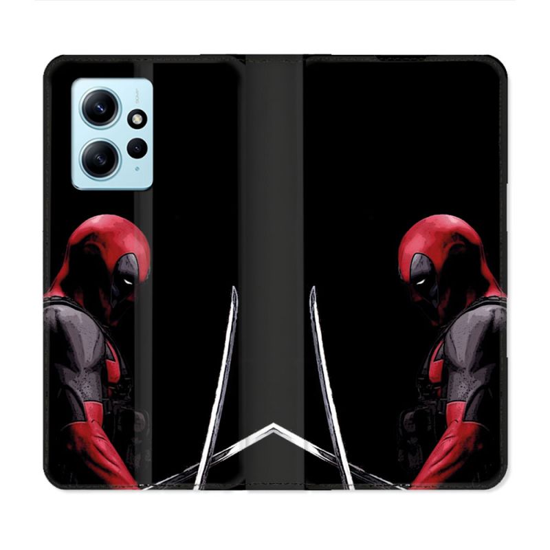 Housse Cuir Portefeuille Pour Xiaomi Redmi Note 12 4G Deadpool Epee