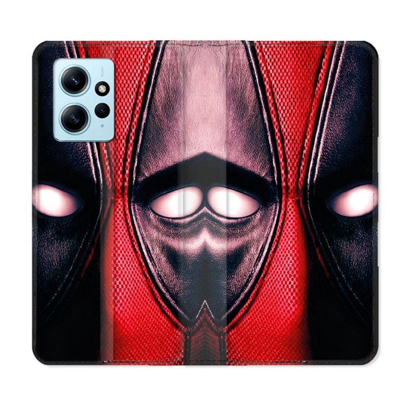 Housse Cuir Portefeuille Pour Xiaomi Redmi Note 12 4G Deadpool Yeux