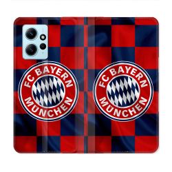 Housse Cuir Portefeuille Pour Xiaomi Redmi Note 12 4G Foot Bayern Munich Carreaux