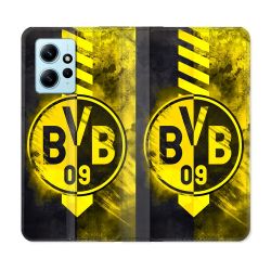 Housse Cuir Portefeuille Pour Xiaomi Redmi Note 12 4G Foot Dortmund