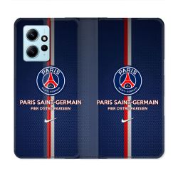 Housse Cuir Portefeuille Pour Xiaomi Redmi Note 12 4G Foot PSG Fier