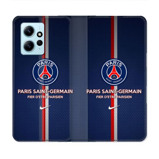 Housse Cuir Portefeuille Pour Xiaomi Redmi Note 12 4G Foot PSG Fier