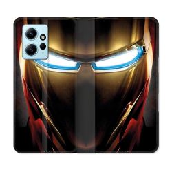 Housse Cuir Portefeuille Pour Xiaomi Redmi Note 12 4G Iron Man Casque