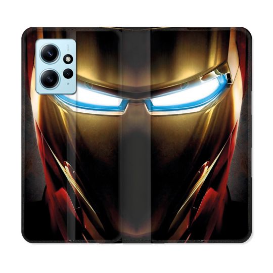 Housse Cuir Portefeuille Pour Xiaomi Redmi Note 12 4G Iron Man Casque