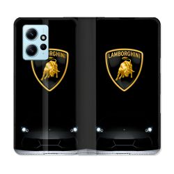 Housse Cuir Portefeuille Pour Xiaomi Redmi Note 12 4G Lamborghini Noir