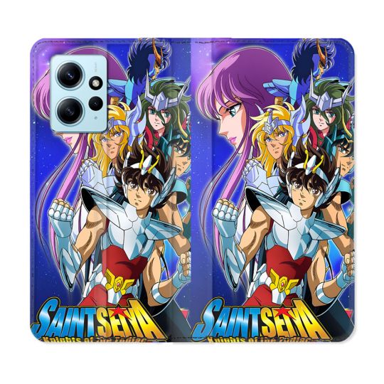 Housse Cuir Portefeuille Pour Xiaomi Redmi Note 12 4G Les Chevaliers Du Zodiaque