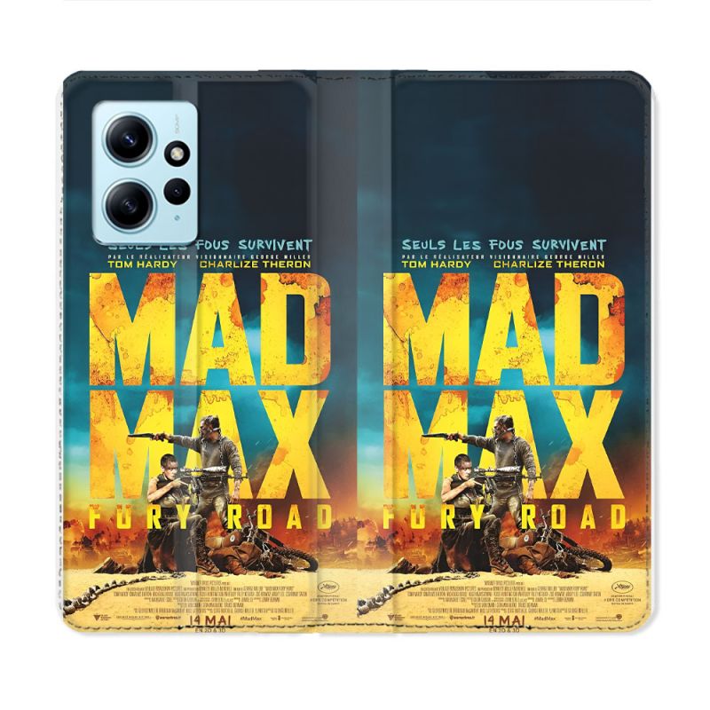 Housse Cuir Portefeuille Pour Xiaomi Redmi Note 12 4G Mad Max Affiche