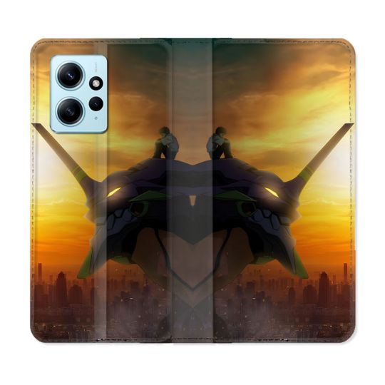 Housse Cuir Portefeuille Pour Xiaomi Redmi Note 12 4G Manga Evangelion
