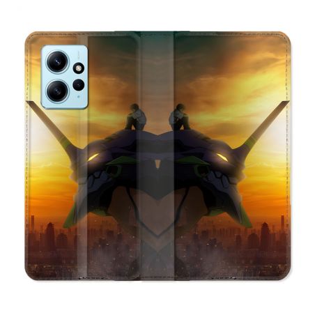 Housse Cuir Portefeuille Pour Xiaomi Redmi Note 12 4G Manga Evangelion