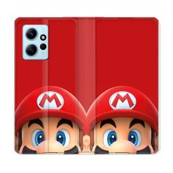 Housse Cuir Portefeuille Pour Xiaomi Redmi Note 12 4G Mario Rouge